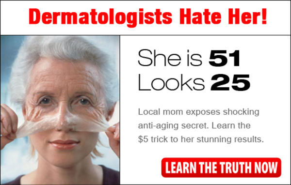 Screenshot of clickbait ad example. 