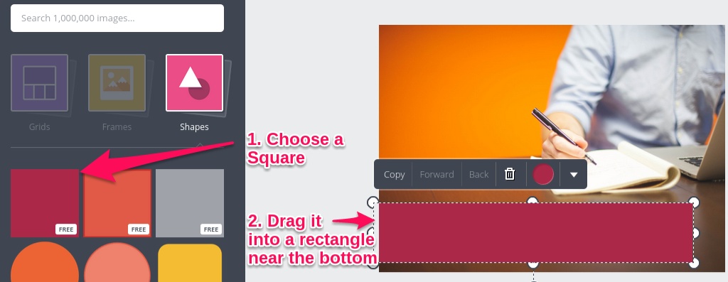 Canva pick a color for the shape you created example