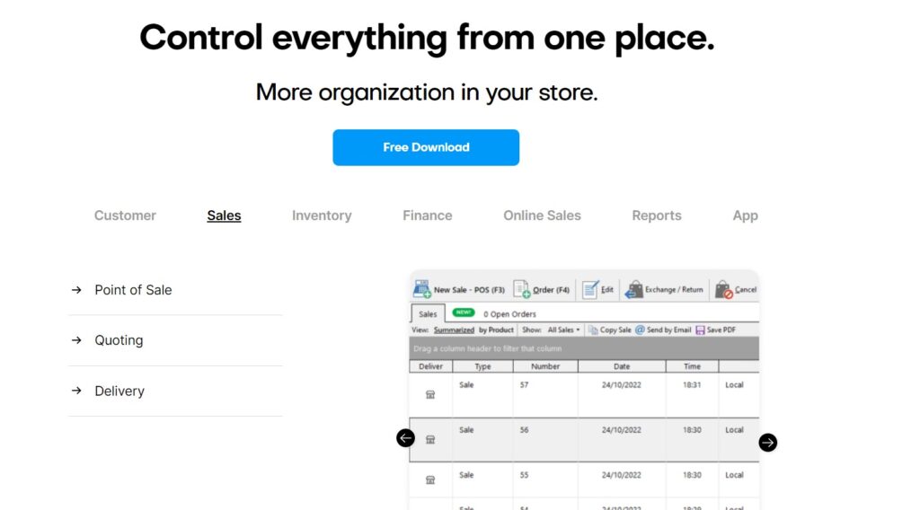 A screenshot of how customers can control their POS with Loyverse.