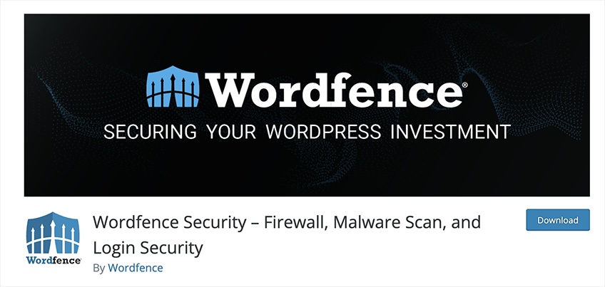 Wordfence security download page. 