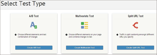 Select test type prompt.