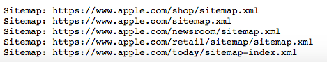 apple sitemap files