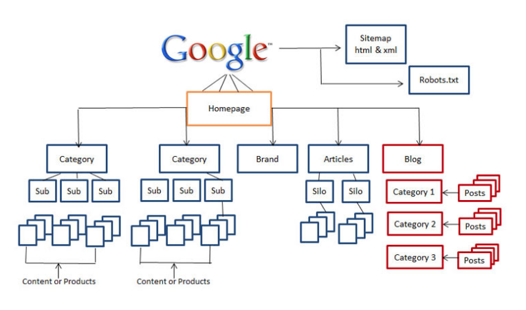 An example of a sites web architecture.