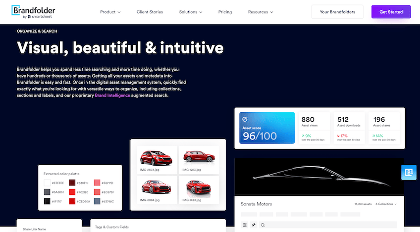 Brandfolder digital asset management software example.