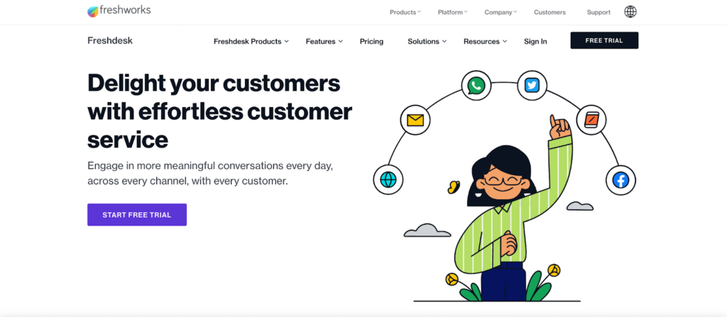 Freshdesk home page