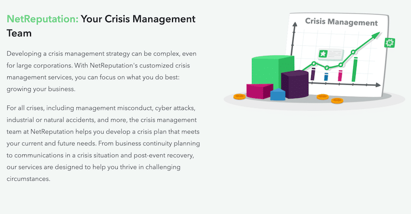 NetReputation: Your Crisis Management Team page