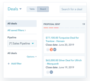 Hubspot customer pipeline.