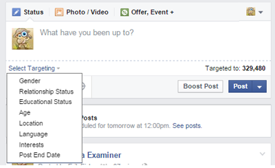 Facebook targeting options