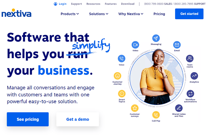 Nextiva home page