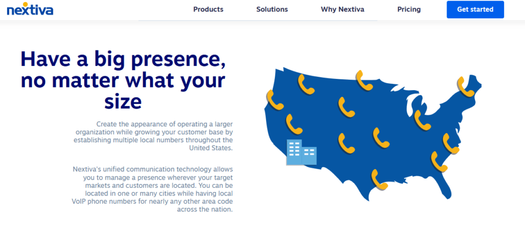 Nextiva homepage.