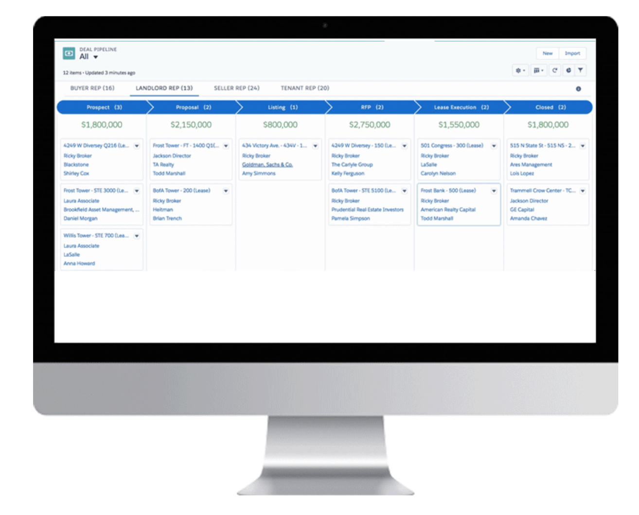 Rethink CRM manage leads example.