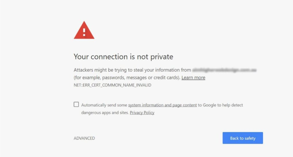 Risky site warning Google. 