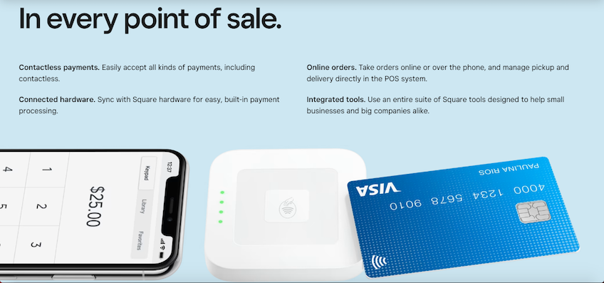 Square point of sales features