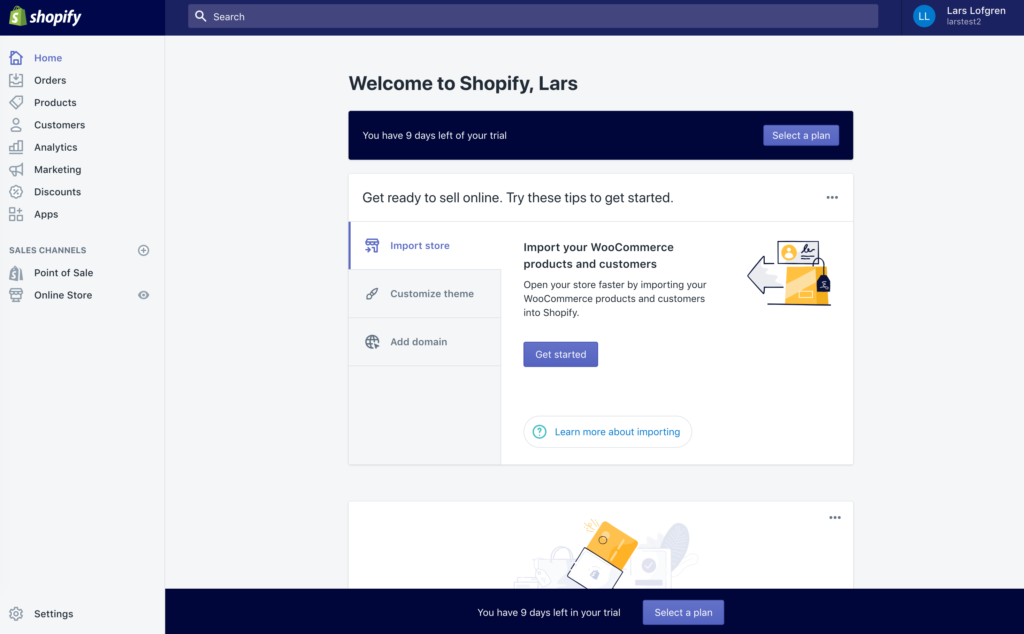 Shopify Dashboard