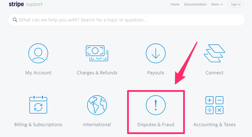 stripe dispute landing page. 