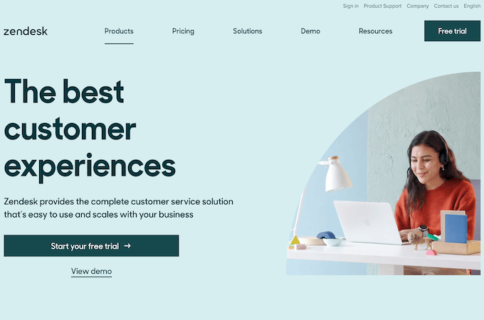 Zendesk for customer service landing page