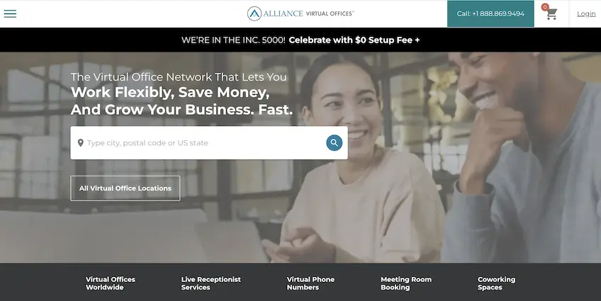 Alliance Virtual Offices home page