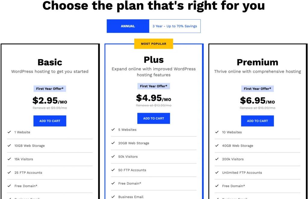 Web.com offers affordable WordPress hosting plans